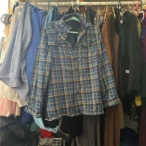 L.L. Bean Blue and Yellow Plaid Utility Jacket